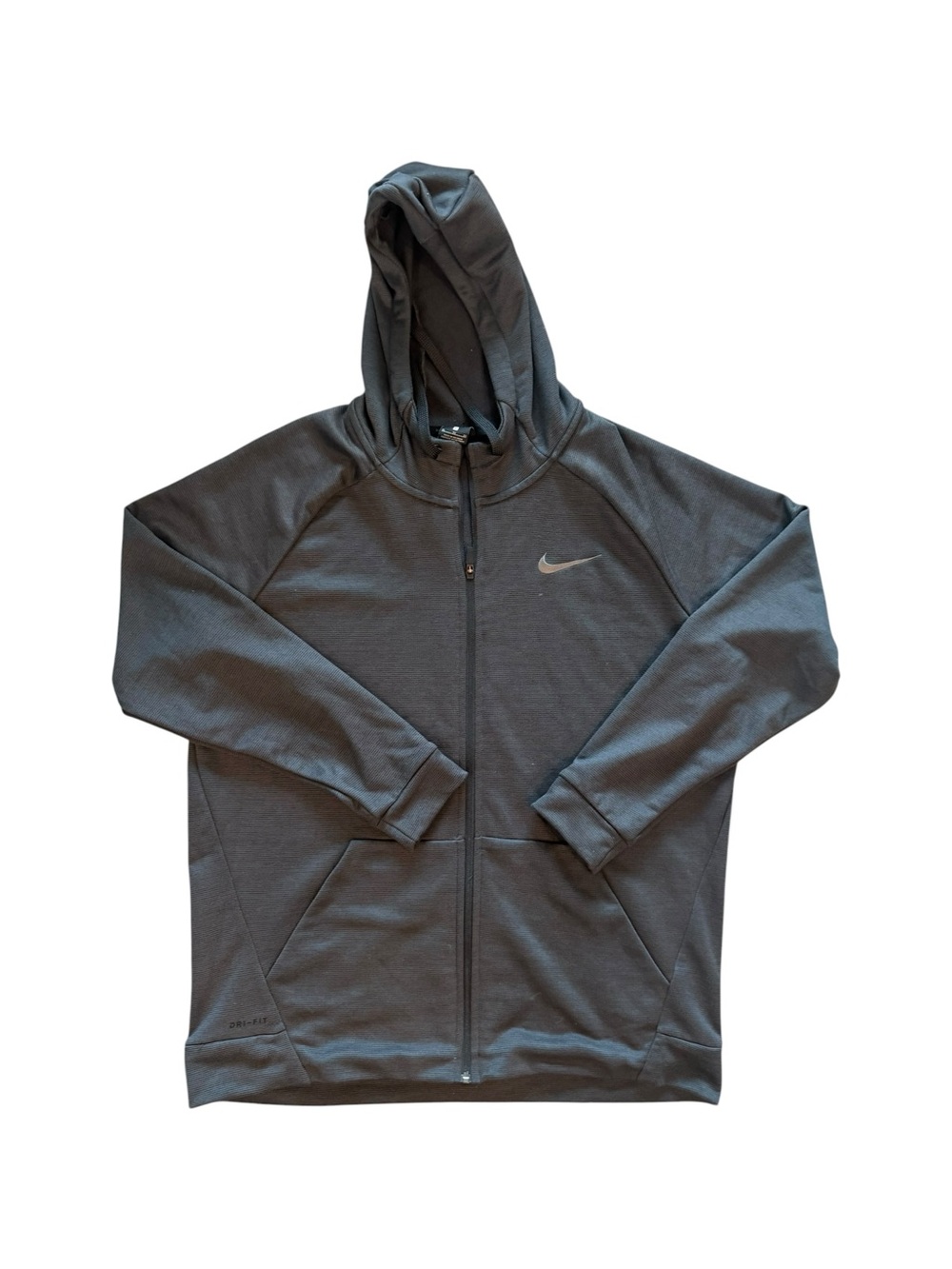 Nike Jacket Mens X-Large Gray Dri Fit Hoodie Training Zipper 860465-032